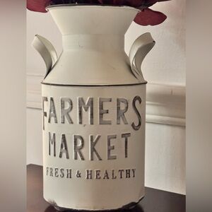 Farmhouse Cream Metal Vase